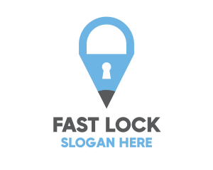 Blue Pencil Padlock logo design