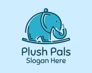 Blue Elephant Kids Toy logo design