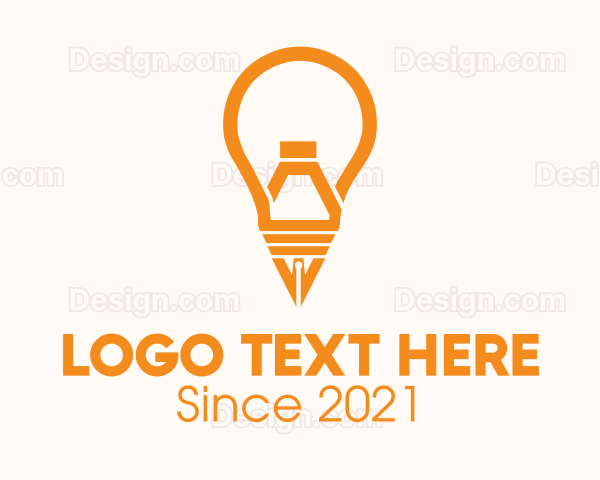 Orange Lightbulb Pen Logo