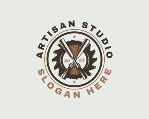 Chisel Woodwork Carving logo design