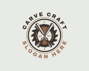 Chisel Woodwork Carving logo design