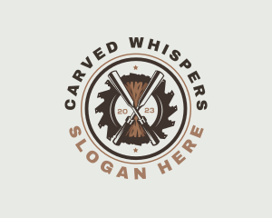 Chisel Woodwork Carving logo design