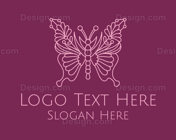 Floral Butterfly Wings Logo