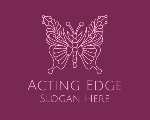 Floral Butterfly Wings  logo design