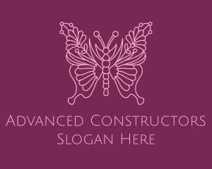 Floral Butterfly Wings  logo design