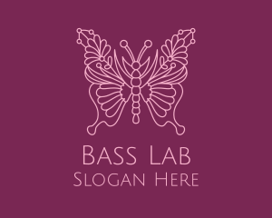 Floral Butterfly Wings  logo design