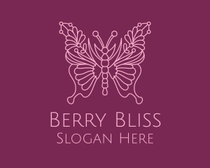 Floral Butterfly Wings  logo design