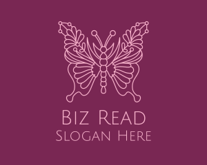 Floral Butterfly Wings  logo design