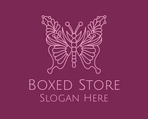 Floral Butterfly Wings  logo design