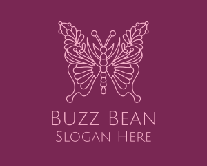 Floral Butterfly Wings  logo design