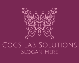 Floral Butterfly Wings  logo design