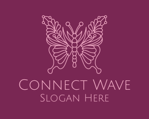 Floral Butterfly Wings  logo design