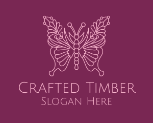 Floral Butterfly Wings  logo design