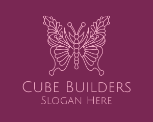 Floral Butterfly Wings  logo design