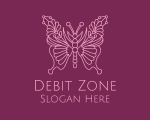 Floral Butterfly Wings  logo design