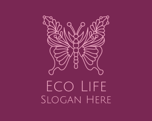 Floral Butterfly Wings  logo design