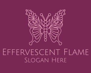 Floral Butterfly Wings  logo design