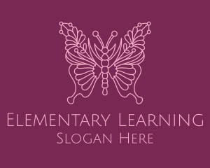 Floral Butterfly Wings  logo design