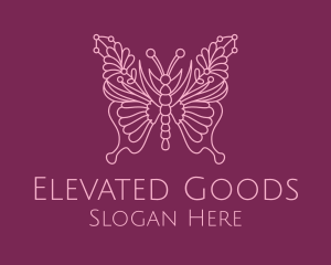 Floral Butterfly Wings  logo design