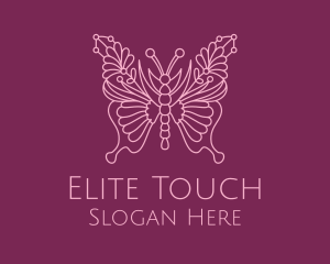 Floral Butterfly Wings  logo design