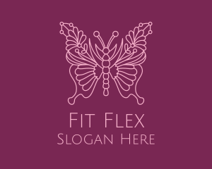 Floral Butterfly Wings  logo design