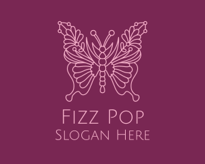 Floral Butterfly Wings  logo design