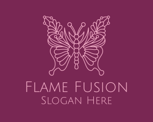 Floral Butterfly Wings  logo design