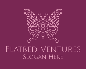 Floral Butterfly Wings  logo design