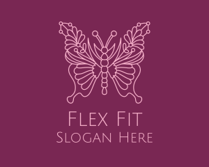 Floral Butterfly Wings  logo design