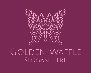 Floral Butterfly Wings  logo design