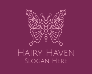 Floral Butterfly Wings  logo design