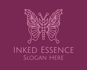 Floral Butterfly Wings  logo design