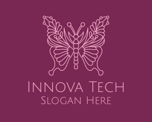 Floral Butterfly Wings  logo design