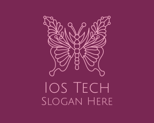 Floral Butterfly Wings  logo design