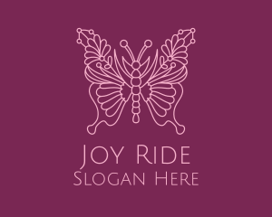 Floral Butterfly Wings  logo design