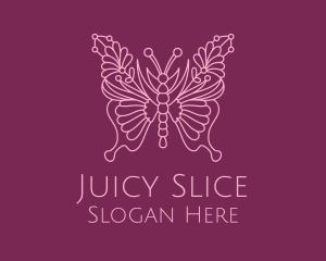 Floral Butterfly Wings  logo design