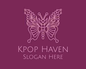 Floral Butterfly Wings  logo design