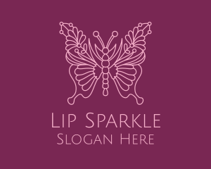 Floral Butterfly Wings  logo design