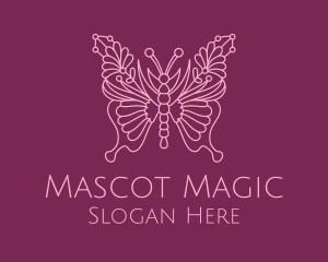 Floral Butterfly Wings  logo design