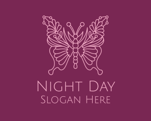 Floral Butterfly Wings  logo design