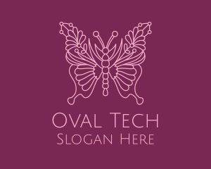 Floral Butterfly Wings  logo design