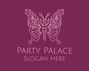 Floral Butterfly Wings  logo design