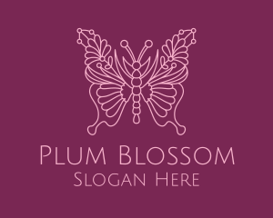 Floral Butterfly Wings  logo design