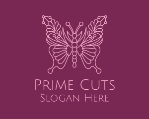 Floral Butterfly Wings  logo design