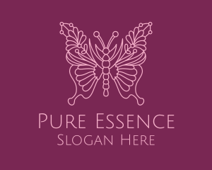 Floral Butterfly Wings  logo design