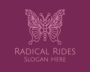 Floral Butterfly Wings  logo design