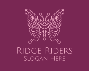 Floral Butterfly Wings  logo design