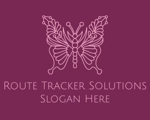 Floral Butterfly Wings  logo design