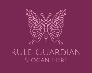 Floral Butterfly Wings  logo design