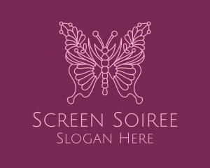 Floral Butterfly Wings  logo design